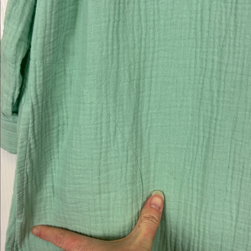 NWT J. Jill cotton gauze cool aqua midi shirtdress sz xs - Picture 10 of 12
